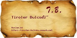 Tiroler Bulcsú névjegykártya